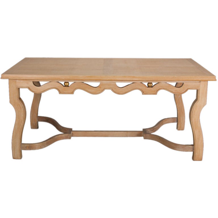 A Large French Cerused Oak Table For Sale