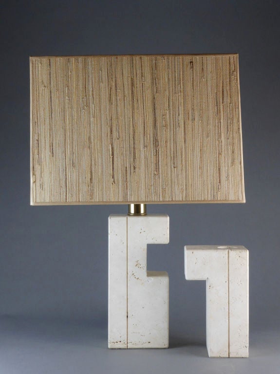 Late 20th Century An Italian Travertine Lamp.