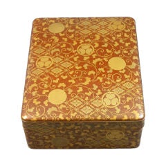 Antique A Large Japanese Gold Lacquer Document Box