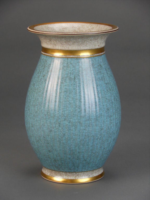 Mid-20th Century Pair of Royal Copenhagen Craquelure Vases