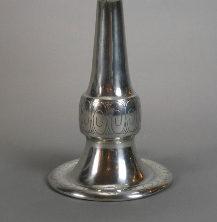 Modern Swedish Grace Period Pewter Lamp For Sale