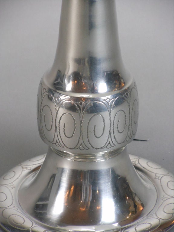 Mid-20th Century Swedish Grace Period Pewter Lamp For Sale