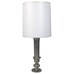 Swedish Mid-Century Modern Pewter Lamp by Edvin Ollers 12