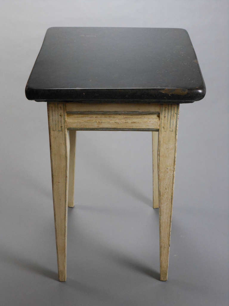 19th Century Swedish Neoclassical Painted Table with a Marble Top For Sale
