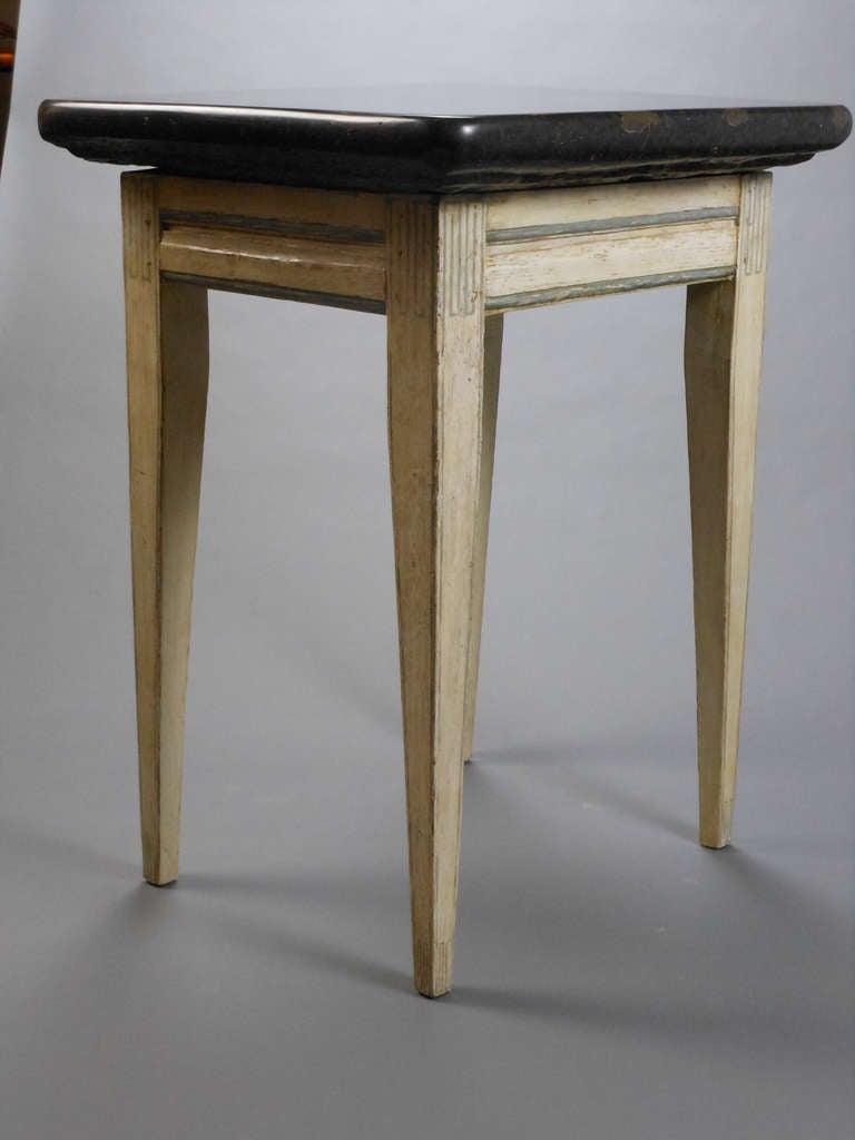 Swedish Neoclassical Painted Table with a Marble Top For Sale 2