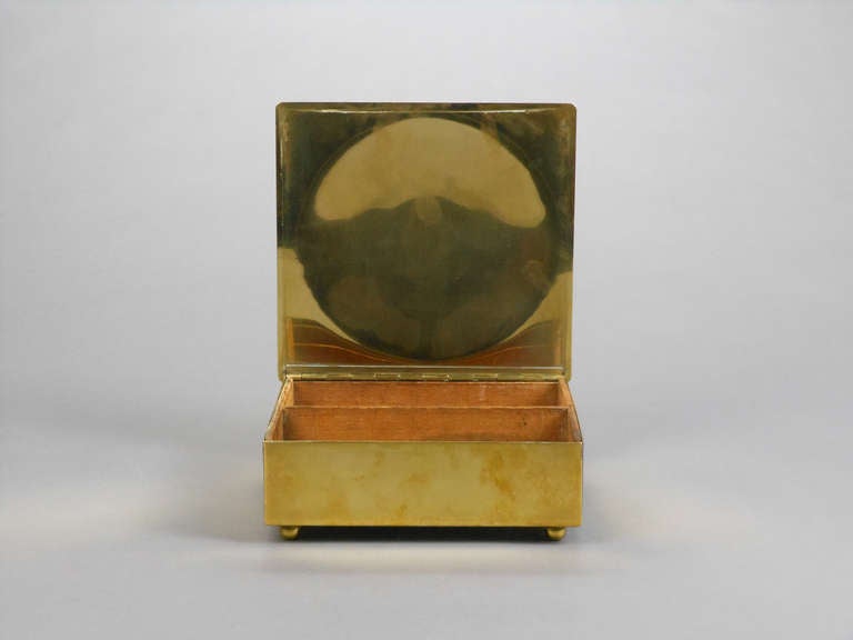 20th Century Art Deco Brass Box For Sale