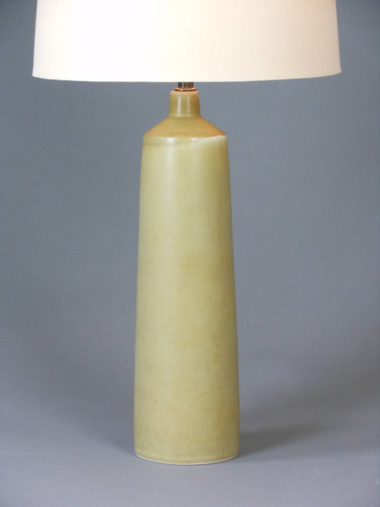 Danish Scandinavian Modern Green Ceramic Lamp by Per Linnemann-Schmidt For Sale