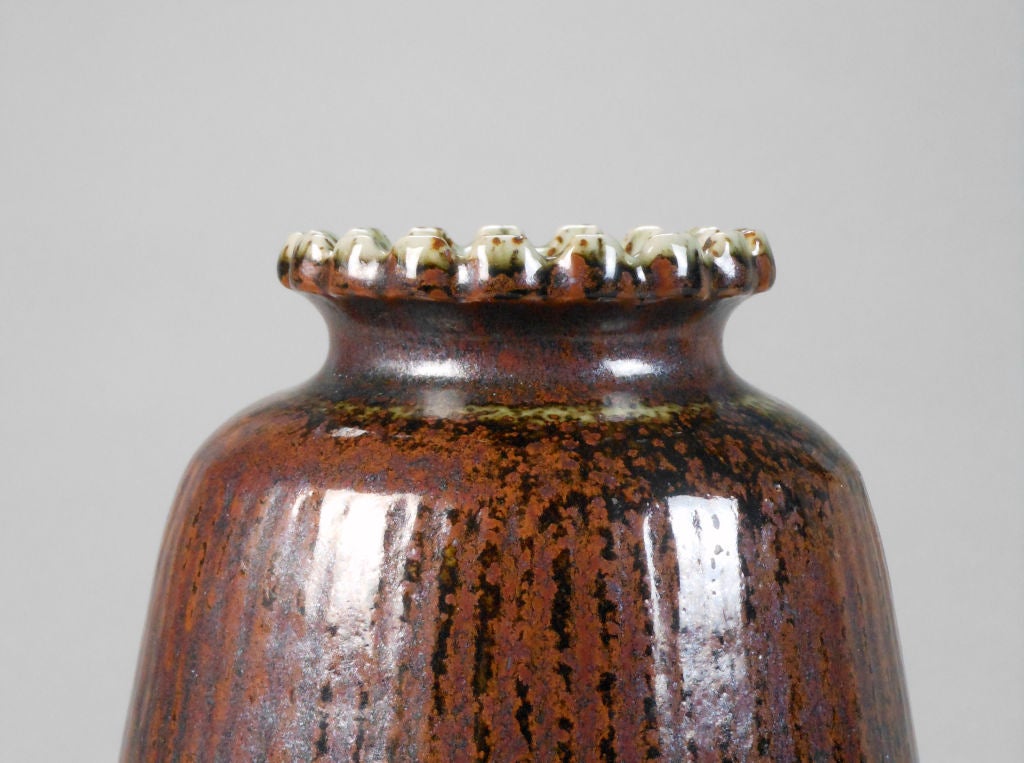 Mid-20th Century Canadian Ceramic Vase by Luke Lindoe For Sale