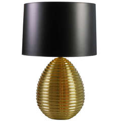 Italian Oval Stepped Brass Lamp