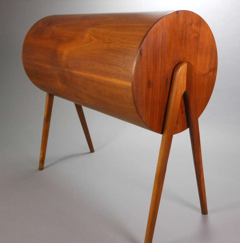 Mid-Century Modern Teak Roll Top Desk For Sale 4