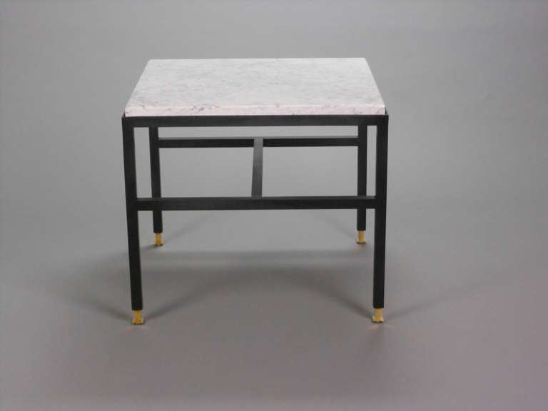 Pair of Italian Mid-Century Modern Low Tables with Marble Tops For Sale 3