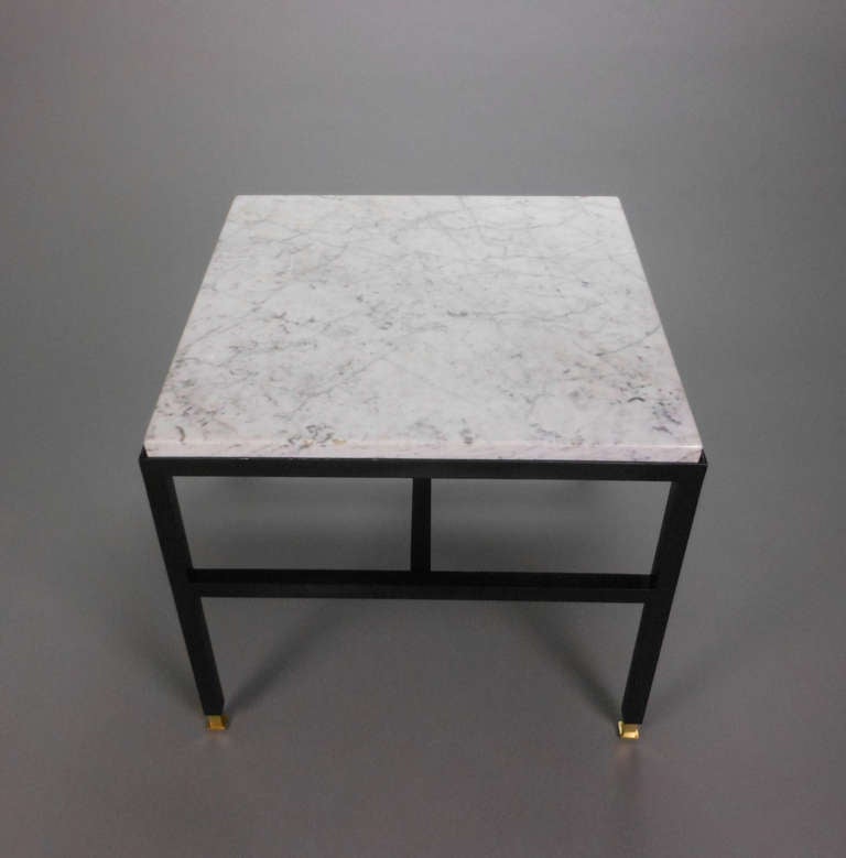 Pair of Italian Mid-Century Modern Low Tables with Marble Tops For Sale 4