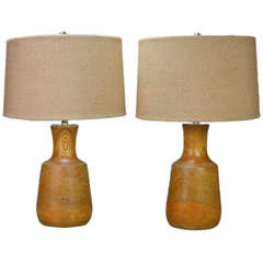 Pair of Wood Lamps
