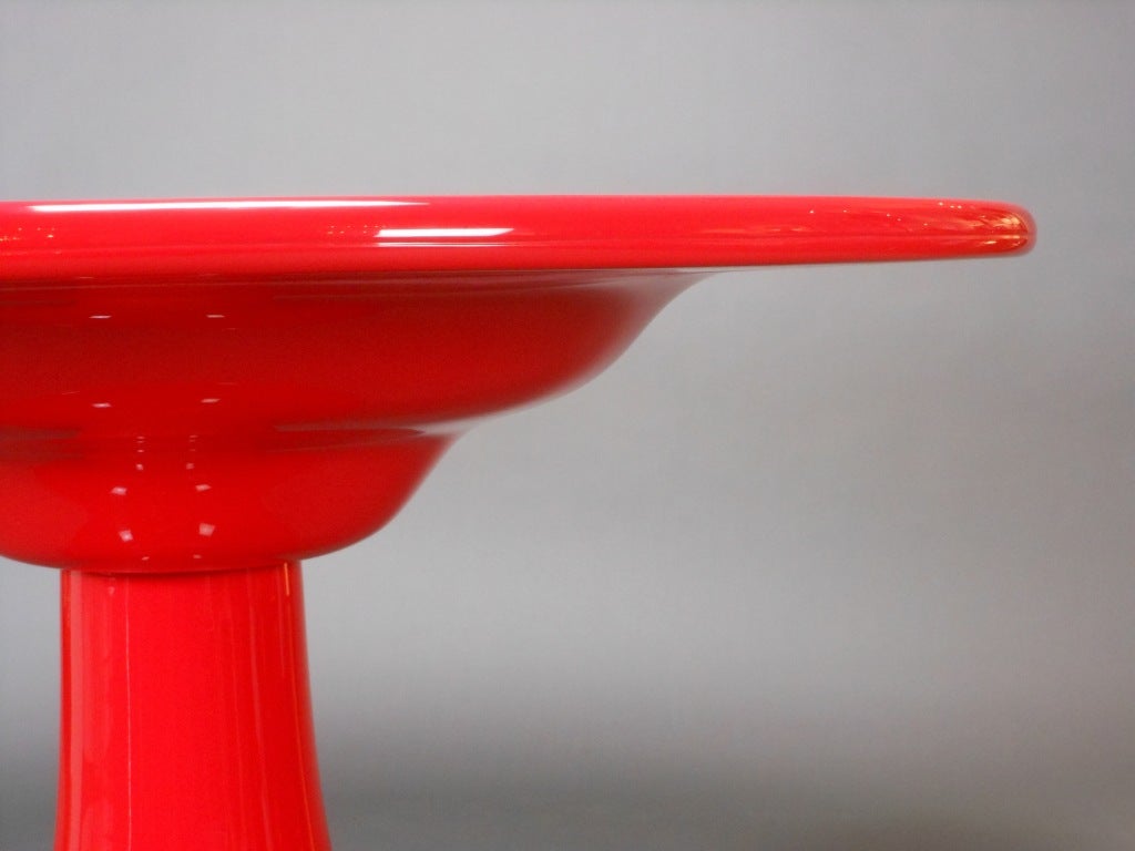 A Rare German Red Fiberglass Dining Table by Otto Zapf 2