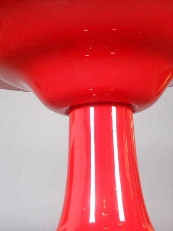 A Rare German Red Fiberglass Dining Table by Otto Zapf 4