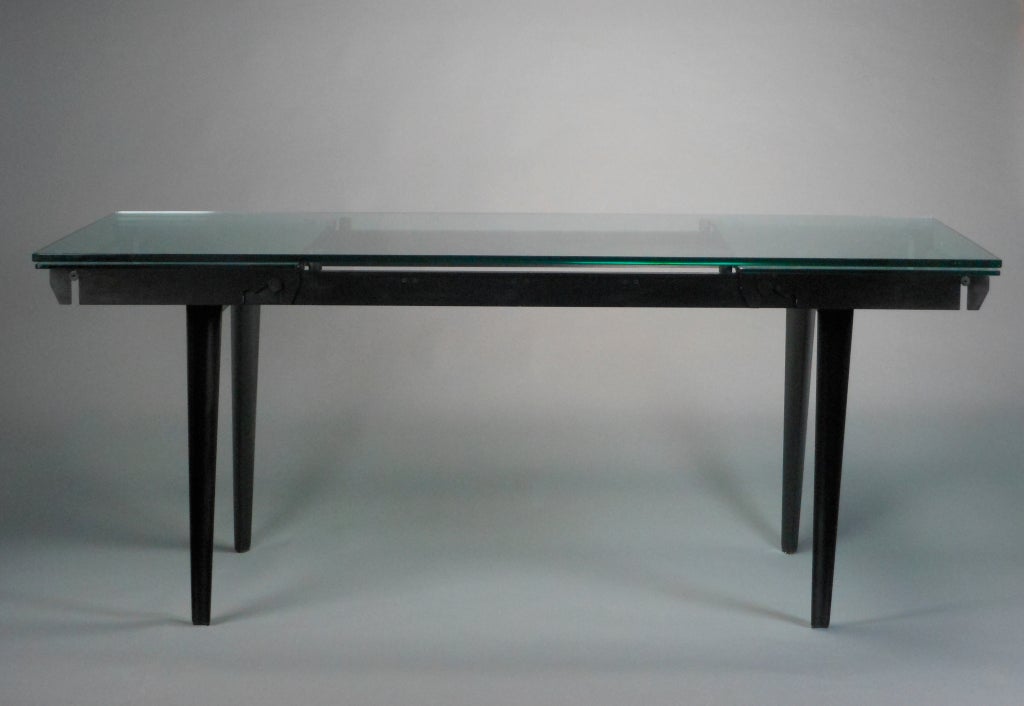 Modern An Italian Aluminum and Glass Table