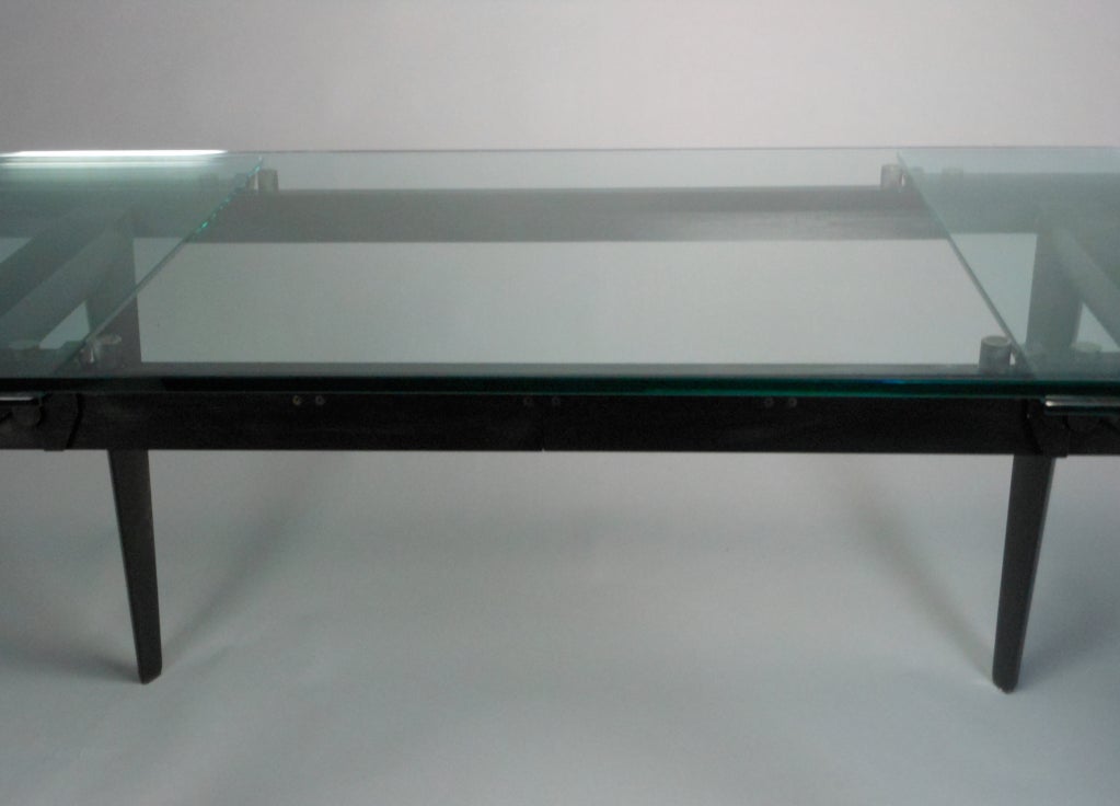 An Italian Aluminum and Glass Table In Good Condition In New York, NY