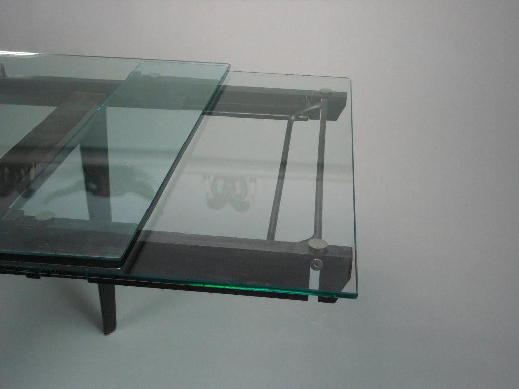 An Italian Aluminum and Glass Table 2
