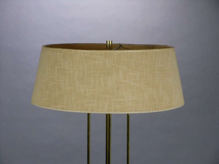Mid-Century Modern American Steel and Brass Floor Lamp For Sale 1