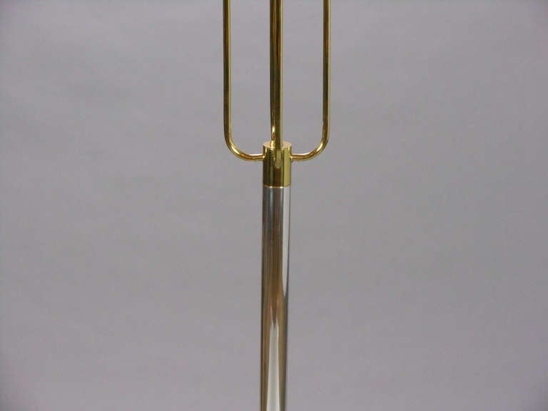 Mid-Century Modern American Steel and Brass Floor Lamp For Sale 2
