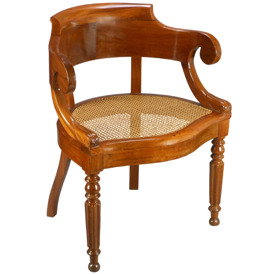 French Neoclassical Mahogany Armchair For Sale