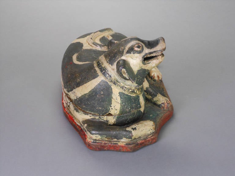 Carved Indonesian Large Betel Nut Box in the Form of a Dog For Sale