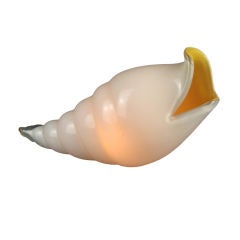 Vintage A Murano Glass Lamp in the Form of a Conch Shell