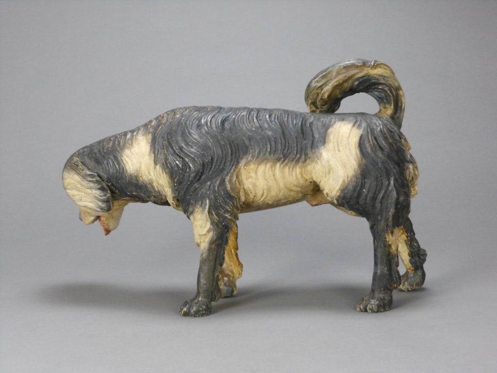 Wood Baroque Sculpture of a Dog For Sale
