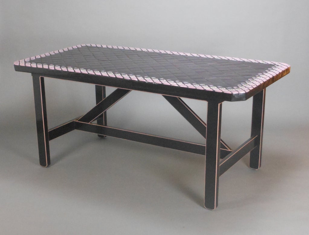 Danish Modern Tile Top Table by Bjorn Wiinblad In Good Condition For Sale In New York, NY