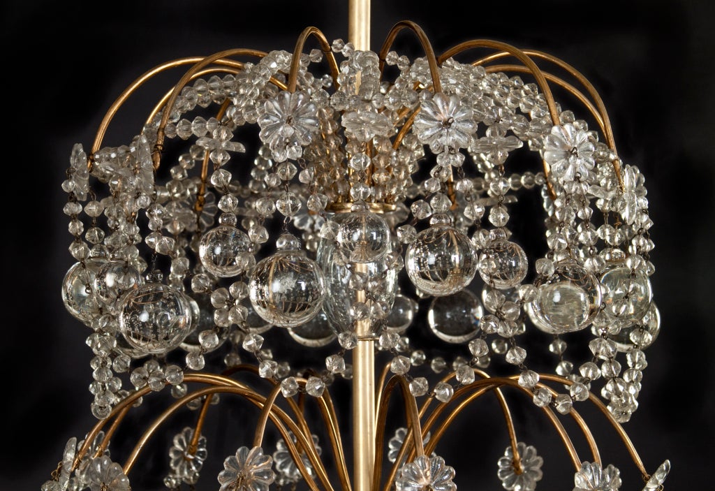 19th Century A French Gilt Bronze and Cut Glass 18 Light Chandelier For Sale
