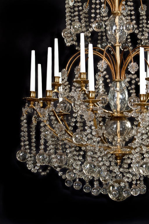 A French Gilt Bronze and Cut Glass 18 Light Chandelier For Sale 1
