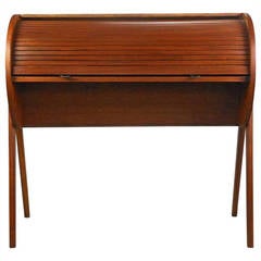 Mid-Century Modern Teak Roll Top Desk 8