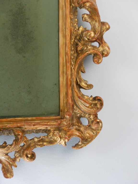 18th Century Rococo Pair of Giltwood Mirrors For Sale