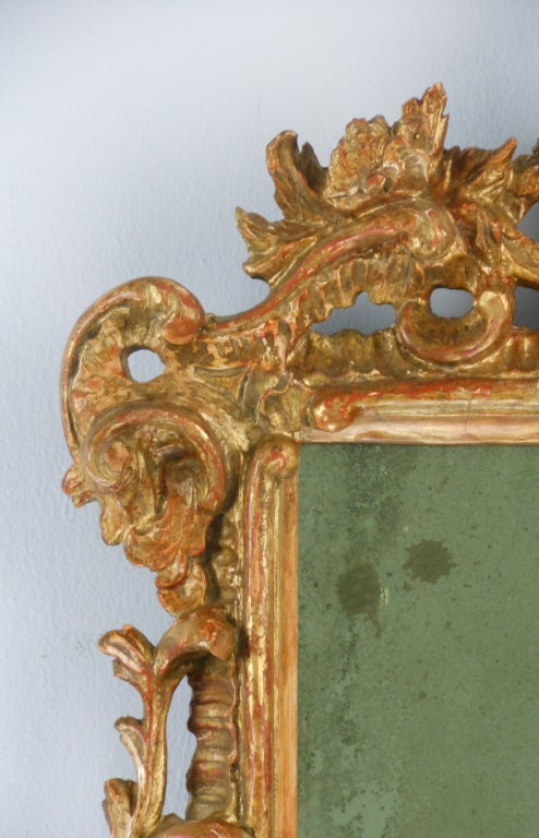 Rococo Pair of Giltwood Mirrors For Sale 4