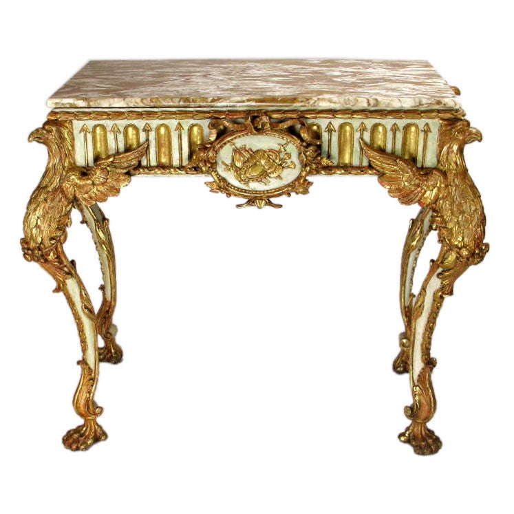 Italian Neoclassical Painted and Parcel-Gilt Console Table For Sale