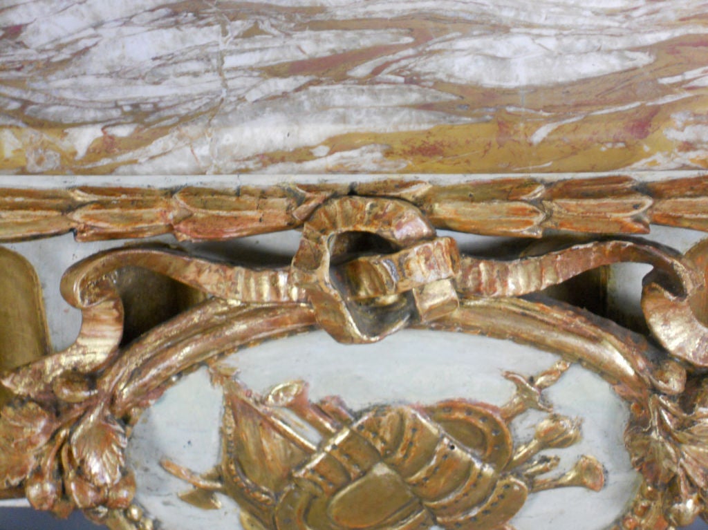 Italian Neoclassical Painted and Parcel-Gilt Console Table In Good Condition For Sale In New York, NY