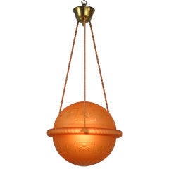 Vintage A Swedish Grace Globe Hanging Lamp