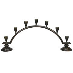 Danish Patinated Bronze Candelabra by Just Andersen