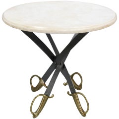 A French Cocktail Table of 4 Crossed Sabres