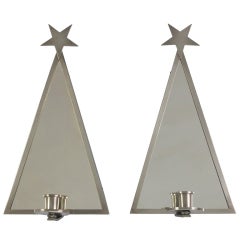 A Pair of Swedish Grace Pewter Mirrors by C.G. Hallberg