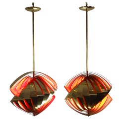 A Pair of Konkylie Hanging Lamps by Louis Weisdorf