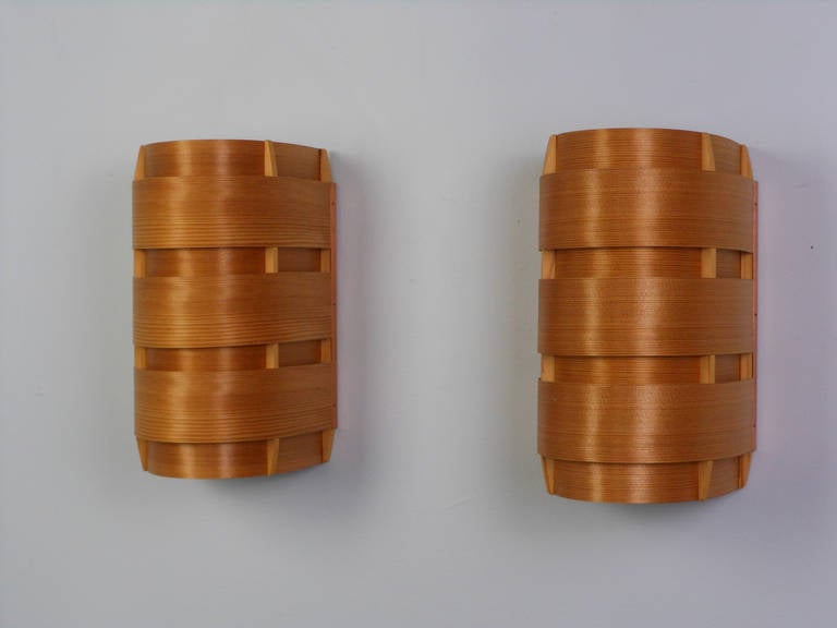 Scandinavian Modern Bentwood Wall Lights by Hans-Agne Jakobsson In Good Condition In New York, NY