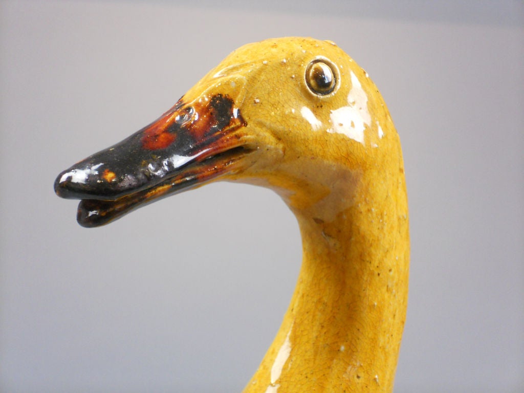A Chinese Polychrome Glazed Ceramic Duck In Good Condition In New York, NY