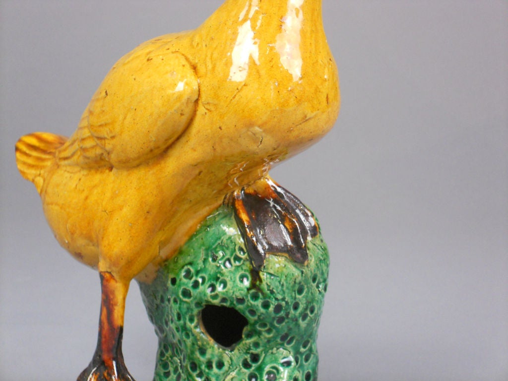 19th Century A Chinese Polychrome Glazed Ceramic Duck
