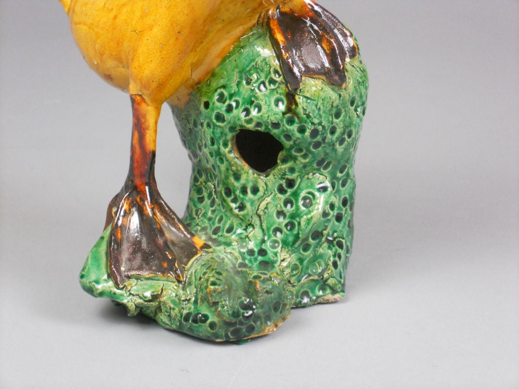 A Chinese Polychrome Glazed Ceramic Duck 1