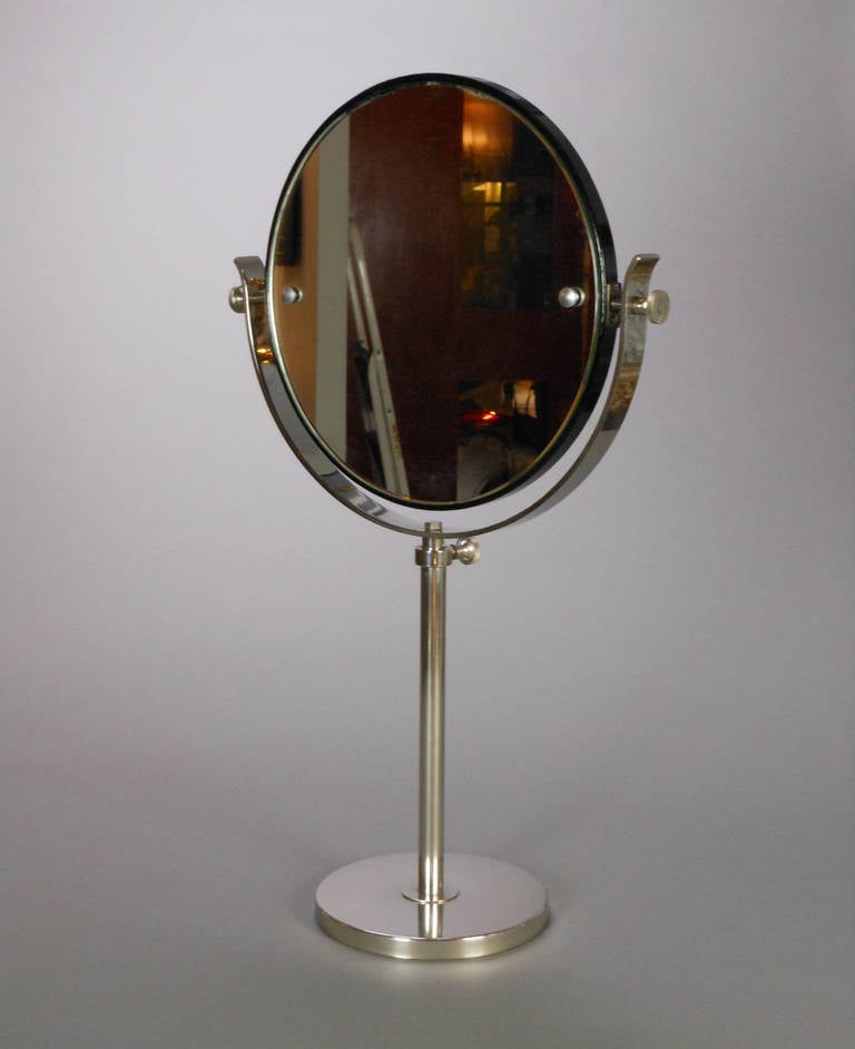 Swedish Art Deco Chrome Vanity Mirror For Sale 2