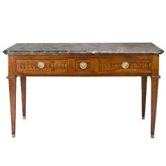 A Louis XVI Brass Mounted Walnut Console Table