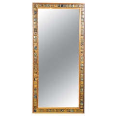 A Danish Ceramic Mounted Wood Mirror