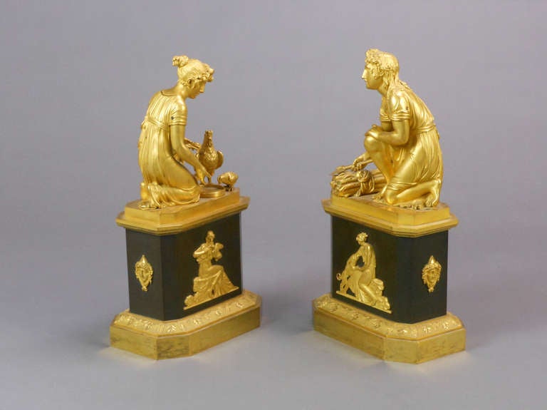 French Empire Gilt Bronze Figures For Sale 2