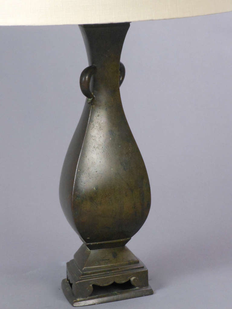 Chinese Pair of Bronze Vases, Now Lamps For Sale 2